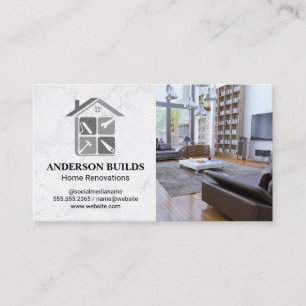 Aannemer Home Repair Logo   Interieur van het huis Visitekaartje