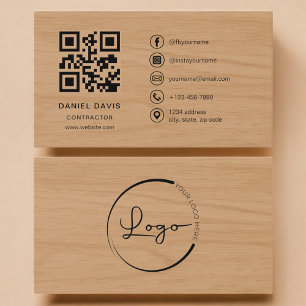 Aannemer Hout Professioneel QR Code Visitekaartje