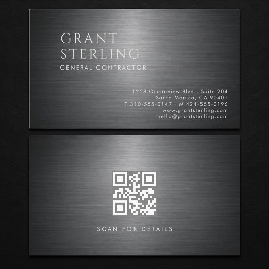 Aannemer Metallic QR Code Visitekaartje