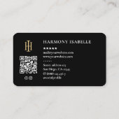 Aannemer Monogram Logo Bouw Zwart Visitekaartje (Achterkant)