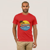 Aannemer Retro Zonsondergang Design T-shirt (Voorkant volledig)