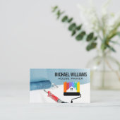 Aannemer schildermuur | Paint Roller House Logo Visitekaartje (Staand voorkant)