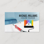 Aannemer schildermuur | Paint Roller House Logo Visitekaartje (Voorkant)