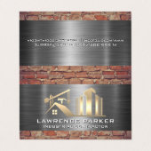 Aannemer | Stalen Baksteen | Bouwplaats Visitekaartje (Buitenkant ongevouwen)