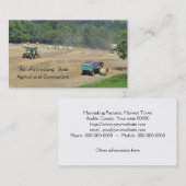 Aannemer voor de landbouwoogst visitekaartje (Voorkant / Achterkant)