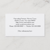 Aannemer voor de landbouwoogst visitekaartje (Achterkant)