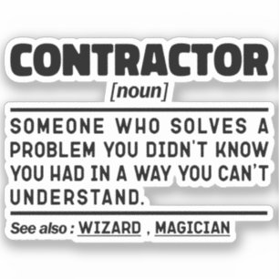 Aannemer zelfstandig Cool House Builder Cadeau Ide Sticker