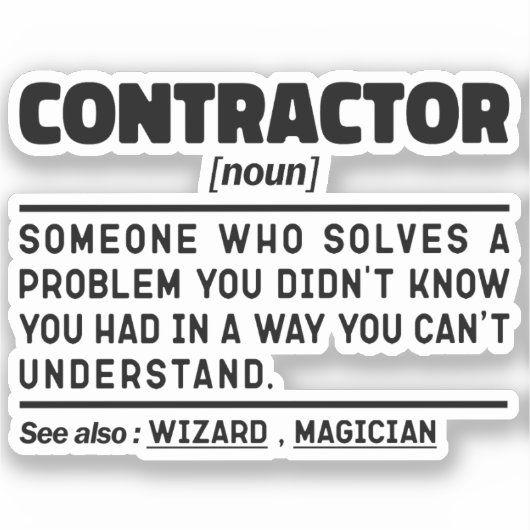 Aannemer zelfstandig Cool House Builder Cadeau Ide Sticker (Voorkant)