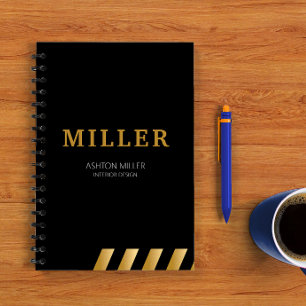 Aannemer Zwart en Metallic Goud Notitieboek