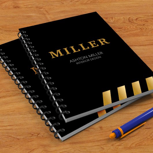 Aannemer Zwart en Metallic Goud Notitieboek