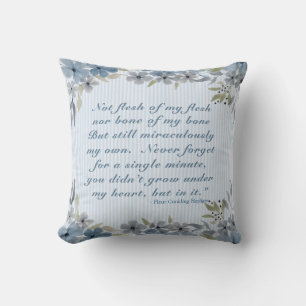 Aanneming Creed Poem Blue Floral Kussen