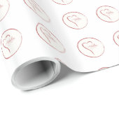 Aanneming, Gele Stippen met rood hart Cadeaupapier (Rol Hoek)