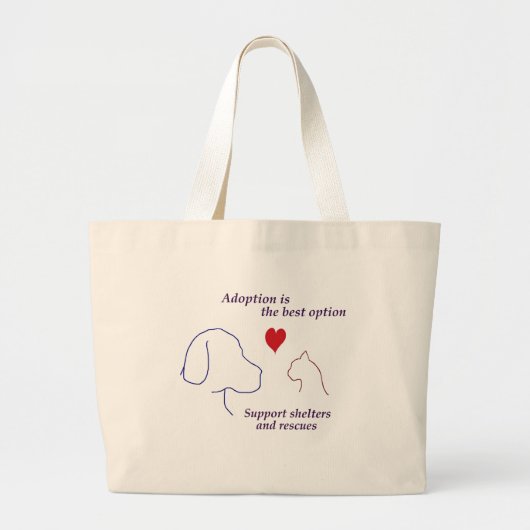 Aanneming is de beste optie grote tote bag (Voorkant)