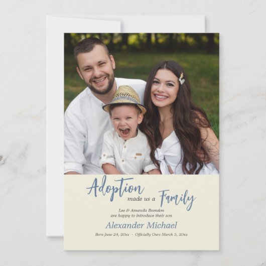 Aanneming maakte ons een familieaankondiging aankondiging (Voorkant)