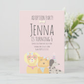 Aanneming Pet Dog Puppy Birthday Party Kaart (Staand voorkant)