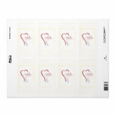 Aanneming, religieuze, gele Stippen met rood hart Etiket (Full Sheet)