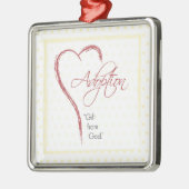 Aanneming, religieuze, gele Stippen met rood hart Metalen Ornament (Links)