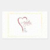 Aanneming, religieuze, gele Stippen met rood hart Rechthoekige Sticker (Voorkant)