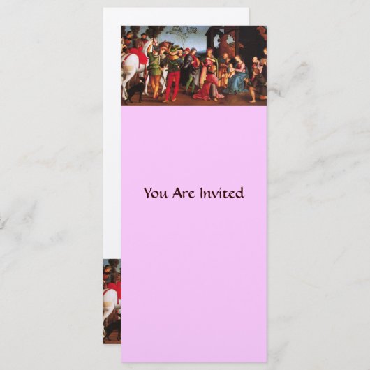 AANNEMING VAN DE MAGI champagne Kaart (Voorkant / Achterkant)