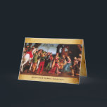 AANNEMING VAN DE MAGI FEESTDAGEN KAART<br><div class="desc">De kleurrijke en magische sfeer van de kerstmis van de Italiaanse schilder Raffaello Sanzio (Raphael) ,  Oddi Althar .</div>