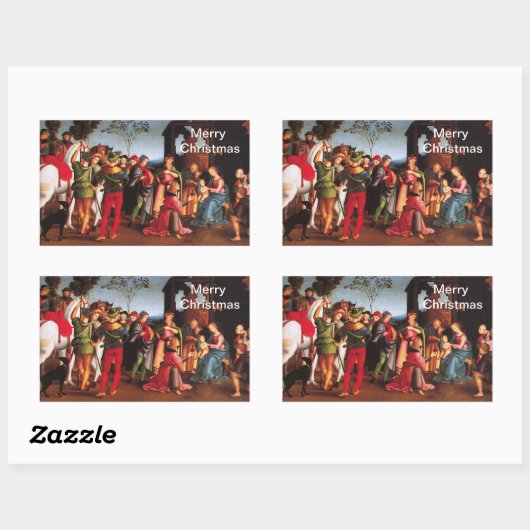 AANNEMING VAN DE MAGI RECHTHOEKIGE STICKER (Vel)