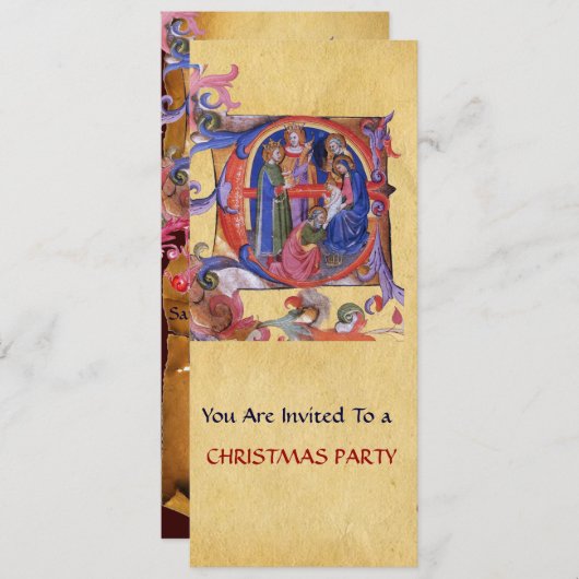 AANNEMING VAN HET MAGI CHRISTMAS NATIVITY PARCHMEN KAART (Voorkant / Achterkant)