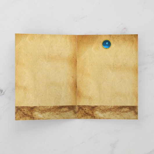 AANNEMING VAN HET PARCHMENT Blue Gem VAN MAGI CHRI Feestdagen Kaart (Binnen)