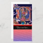 AANNEMING VAN HET PARCHMENT Blue Gem VAN MAGI CHRI Feestdagenkaart (Voorkant / Achterkant)