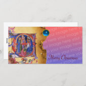 AANNEMING VAN HET PARCHMENT Blue Gem VAN MAGI CHRI Feestdagenkaart (Voorkant / Achterkant)