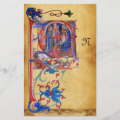 AANNEMING VAN MAGI CHRISTMAS PARCHMENT MONOGRAM BRIEFPAPIER (Voorkant)