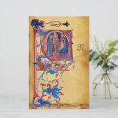 AANNEMING VAN MAGI CHRISTMAS PARCHMENT MONOGRAM BRIEFPAPIER (Staand voorkant)