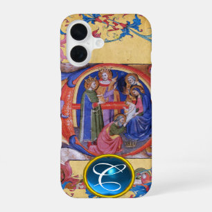 AANNEMING VAN MAGI CHRISTMAS PARCHMENT MONOGRAM iPhone 16 HOESJE