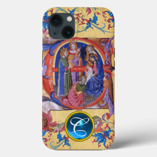 AANNEMING VAN MAGI CHRISTMAS PARCHMENT MONOGRAM iPhone 13 HOESJE