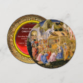 AANNEMING VAN MAGI Fra Angelico, Gemstone, Kerstmi Kaart (Voorkant / Achterkant)