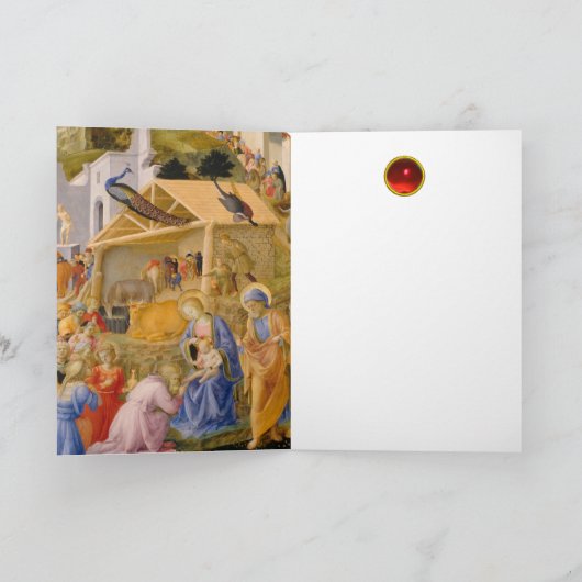 AANNEMING VAN MAGI Fra Angelico, Kerstmis Feestdagen Kaart (Binnen)