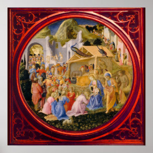 AANNEMING VAN MAGI Fra Angelico, Kerstmis Poster
