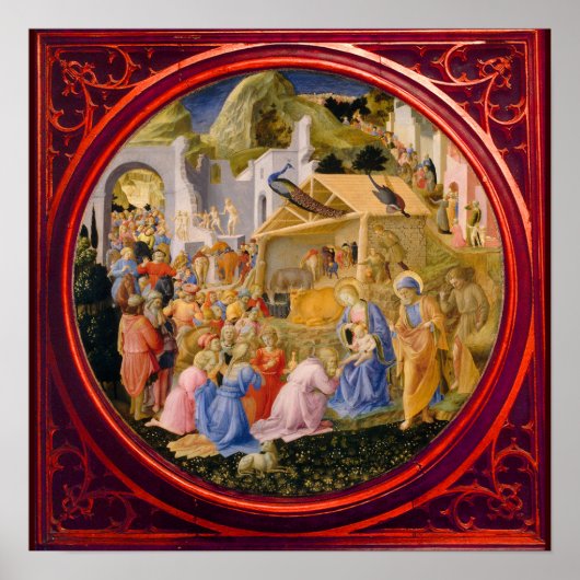 AANNEMING VAN MAGI Fra Angelico, Kerstmis Poster (Voorkant)