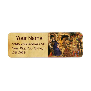 AANNEMING VAN MAGI Gentile Da Fabriano, Kerstmis Etiket