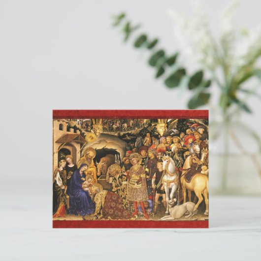 AANNEMING VAN MAGI Gentile Da Fabriano, Kerstmis Feestdagenkaart (Staand voorkant)