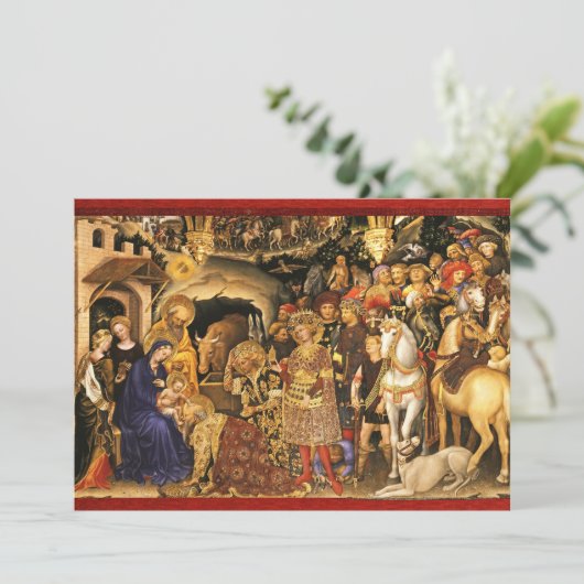 AANNEMING VAN MAGI Gentile Da Fabriano, Kerstmis Feestdagenkaart (Staand voorkant)