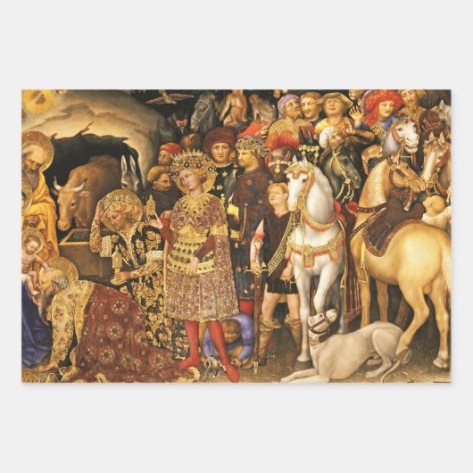 AANNEMING VAN MAGI Gentile Da Fabriano, Kerstmis Inpakpapier Vel (Voorkant 3)