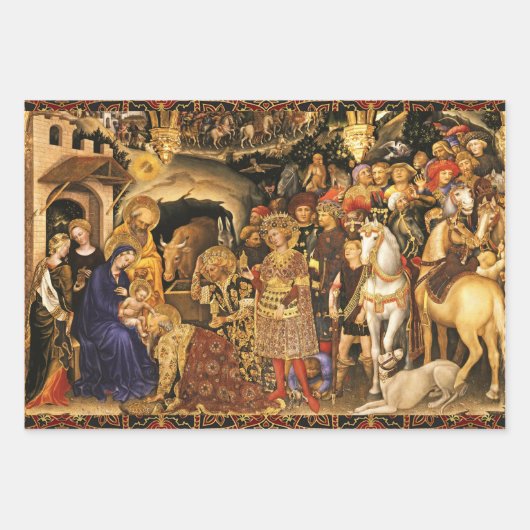 AANNEMING VAN MAGI Gentile Da Fabriano, Kerstmis Inpakpapier Vel (Voorkant)
