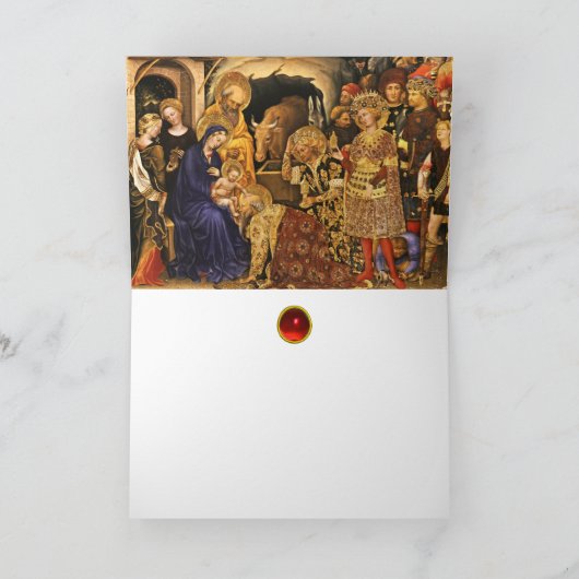 AANNEMING VAN MAGI Gentile Da Fabriano, Kerstmis Kaart (Binnen)