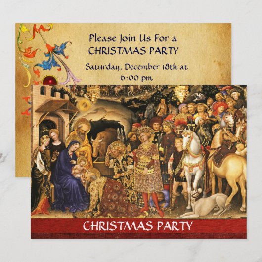 AANNEMING VAN MAGI Gentile Da Fabriano, Kerstmis Kaart (Voorkant / Achterkant)