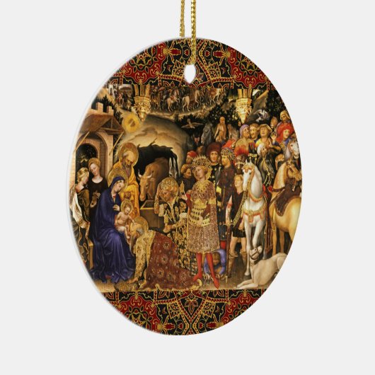 AANNEMING VAN MAGI Gentile Da Fabriano, Kerstmis Keramisch Ornament (Rechts)