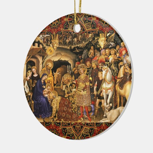AANNEMING VAN MAGI Gentile Da Fabriano, Kerstmis Keramisch Ornament (Links)