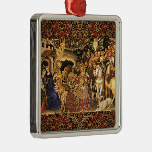 AANNEMING VAN MAGI Gentile Da Fabriano, Kerstmis Metalen Ornament (Rechts)
