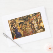 AANNEMING VAN MAGI Gentile Da Fabriano, Kerstmis Rechthoekige Sticker (Envelop)