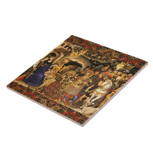 AANNEMING VAN MAGI Gentile Da Fabriano, Kerstmis Tegeltje (Zijkant)
