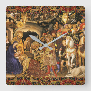 AANNEMING VAN MAGI Gentile Da Fabriano, Kerstmis Vierkante Klok